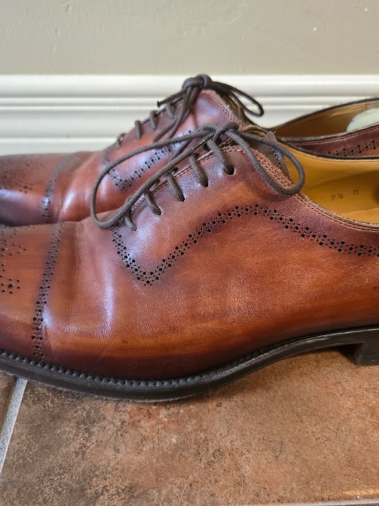 Magnanni Other - Men's Leather Derby Shoes in Rich Brown with Brogue Detail